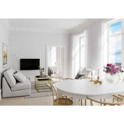 Lampadaire By Rydens Pulse Or, Blanc, 1 Lumiere