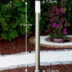 Lampadaire Caserta Acier Inoxydable, 1 Lumiere