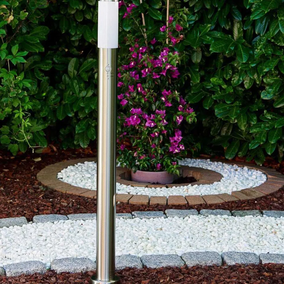 Lampadaire Caserta Acier Inoxydable, 1 Lumiere, Detecteur De Mouvement