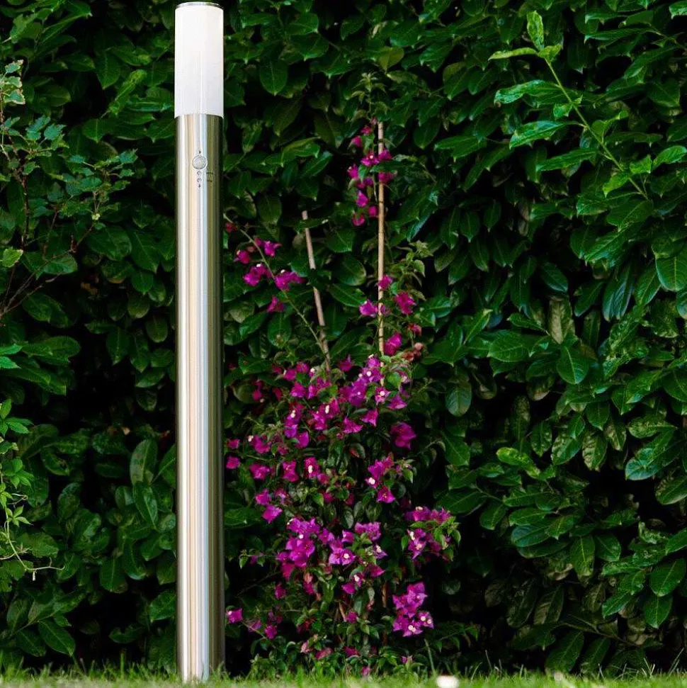 Lampadaire Caserta Acier Inoxydable, 1 Lumiere, Detecteur De Mouvement