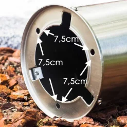 Lampadaire Dakar Acier Inoxydable, 1 Lumiere, Detecteur De Mouvement