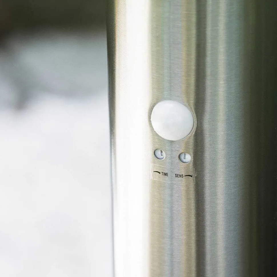 Lampadaire Dakar Acier Inoxydable, 1 Lumiere, Detecteur De Mouvement