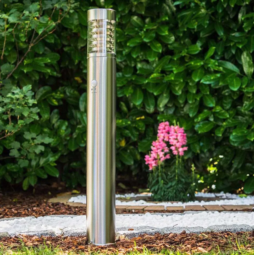 Lampadaire Dakar Acier Inoxydable, 1 Lumiere, Detecteur De Mouvement