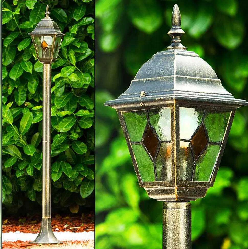 Lampadaire D'Exterieur Antibes Brun Dore, 1 Lumiere