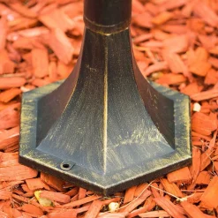 Lampadaire D'Exterieur Antibes Brun Dore, 1 Lumiere