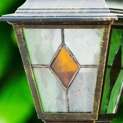 Lampadaire D'Exterieur Antibes Brun Dore, 1 Lumiere