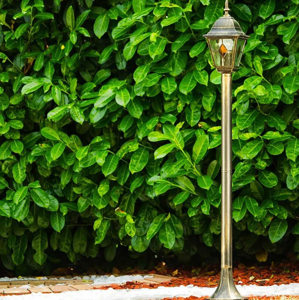 Lampadaire D'Exterieur Antibes Brun Dore, 1 Lumiere