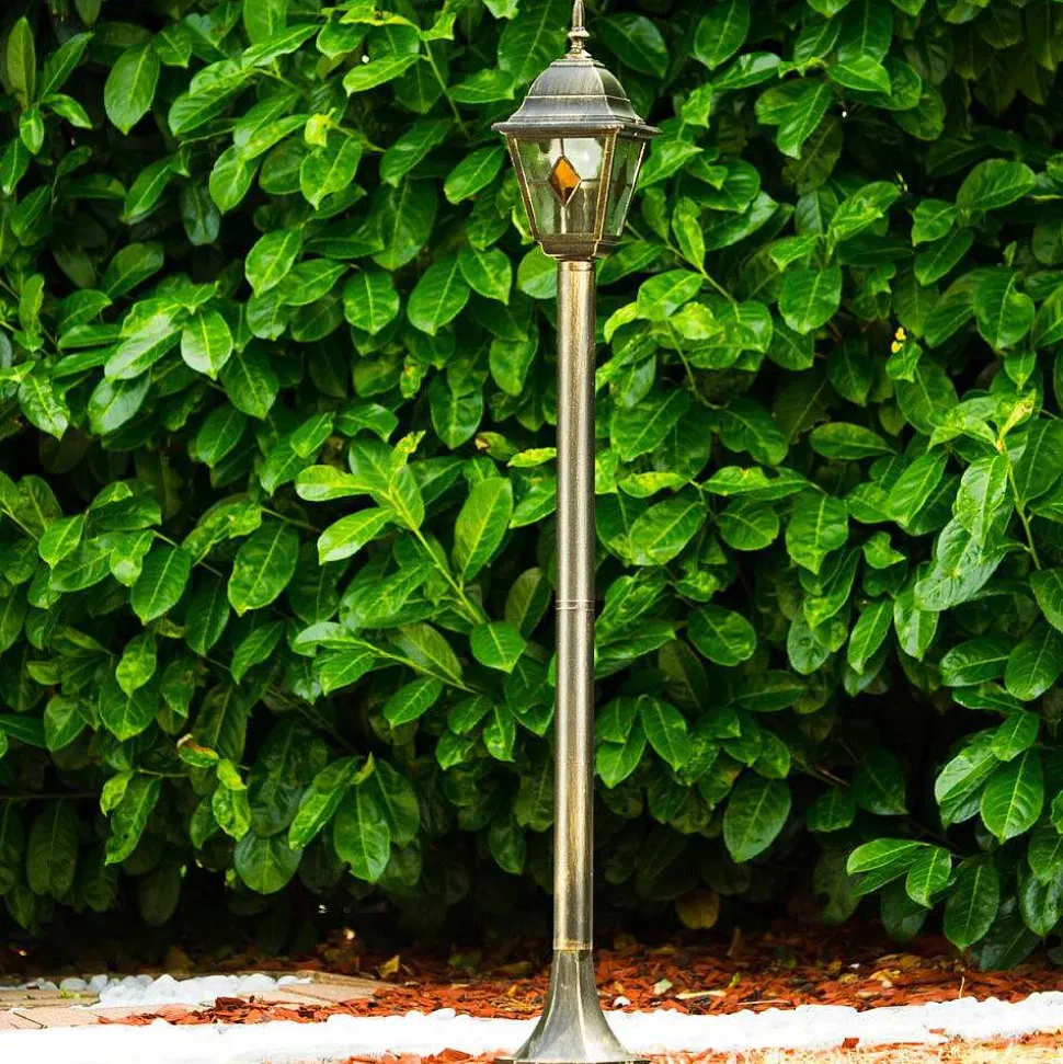 Lampadaire D'Exterieur Antibes Brun Dore, 1 Lumiere