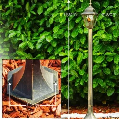 Lampadaire D'Exterieur Antibes Brun Dore, 1 Lumiere