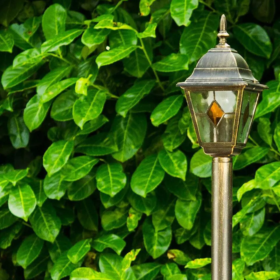 Lampadaire D'Exterieur Antibes Brun Dore, 1 Lumiere