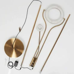 Lampadaire Donna Led Vieux Laiton, 2 Lumieres