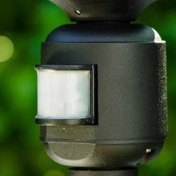 Lampadaire Exterieur Bristol Noir, 1 Lumiere, Detecteur De Mouvement