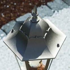 Lampadaire Exterieur Bristol Noir, Transparent, 1 Lumiere