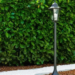 Lampadaire Exterieur Bristol Noir, Transparent, 1 Lumiere