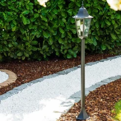 Lampadaire Exterieur Bristol Noir, Transparent, 1 Lumiere