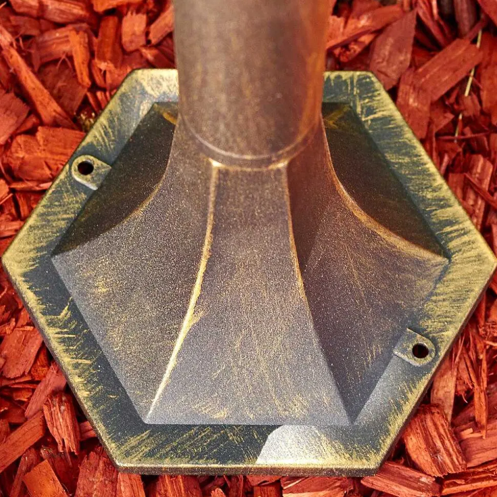 Lampadaire Exterieur Lentua Brun Dore, 1 Lumiere, Detecteur De Mouvement