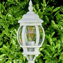 Lampadaire Exterieur Lentua Blanc, 1 Lumiere