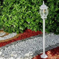 Lampadaire Exterieur Lentua Blanc, 1 Lumiere