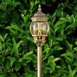 Lampadaire Exterieur Lentua Brun Dore, 1 Lumiere