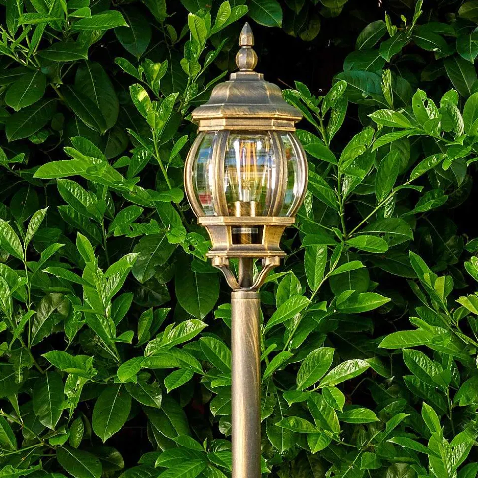 Lampadaire Exterieur Lentua Brun Dore, 1 Lumiere