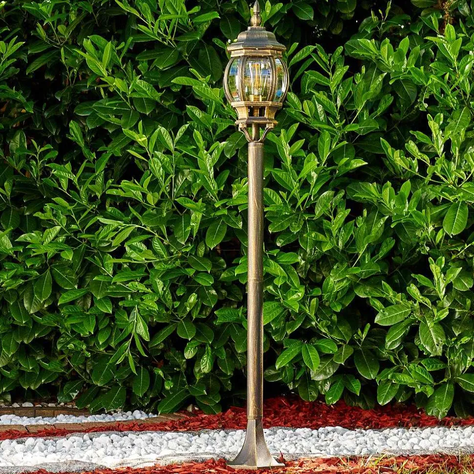 Lampadaire Exterieur Lentua Brun Dore, 1 Lumiere