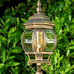 Lampadaire Exterieur Lentua Brun Dore, 1 Lumiere
