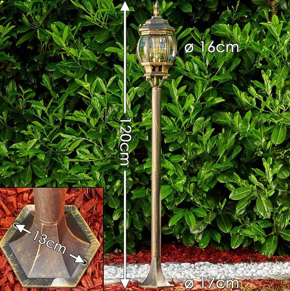 Lampadaire Exterieur Lentua Brun Dore, 1 Lumiere