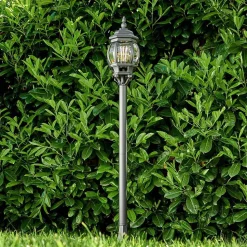 Lampadaire Exterieur Lentua Noir, 1 Lumiere
