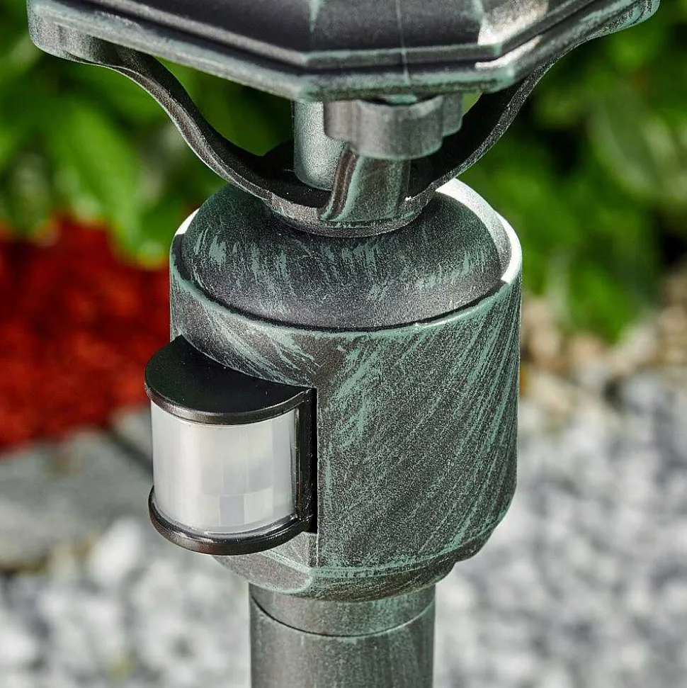 Lampadaire Exterieur Lentua Vert, Noir, 1 Lumiere, Detecteur De Mouvement