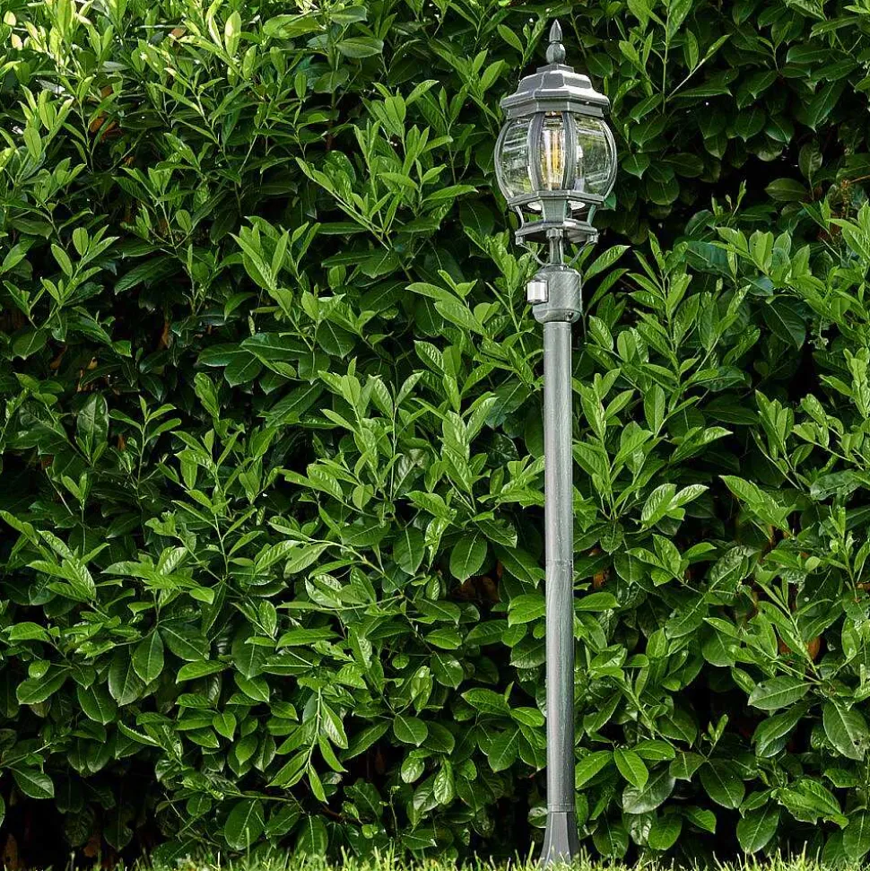 Lampadaire Exterieur Lentua Vert, Noir, 1 Lumiere, Detecteur De Mouvement