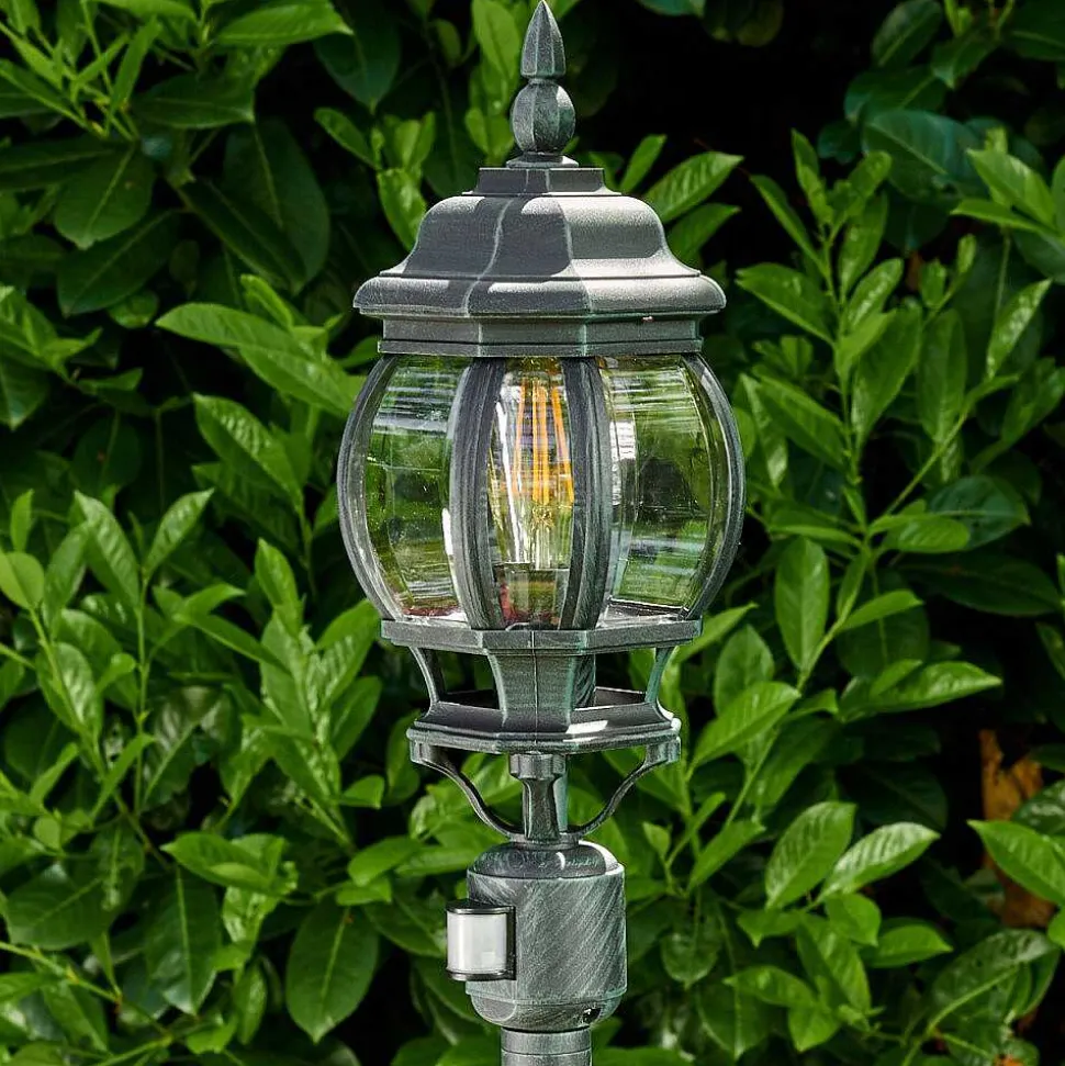 Lampadaire Exterieur Lentua Vert, Noir, 1 Lumiere, Detecteur De Mouvement