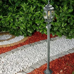 Lampadaire Exterieur Lentua Vert, Noir, 1 Lumiere, Detecteur De Mouvement