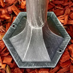 Lampadaire Exterieur Lignac Noir, Argente, 1 Lumiere, Detecteur De Mouvement