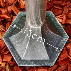 Lampadaire Exterieur Lignac Noir, Argente, 1 Lumiere, Detecteur De Mouvement