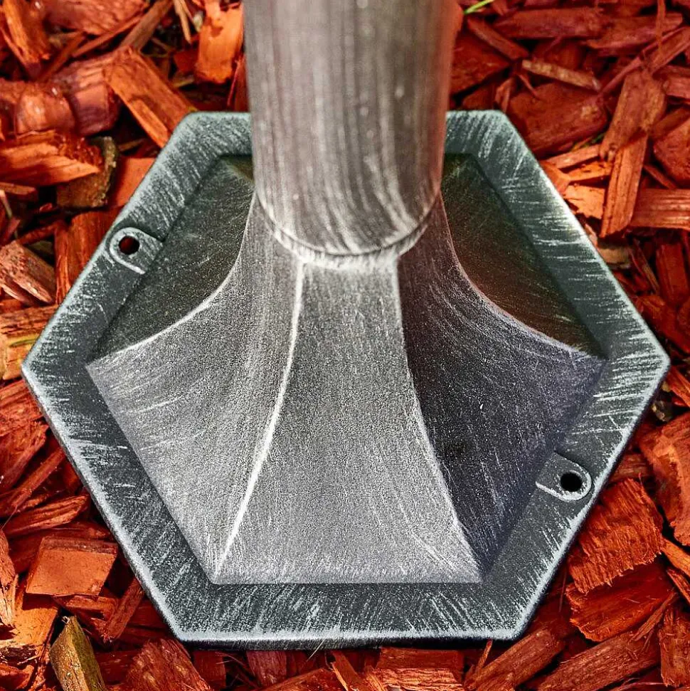 Lampadaire Exterieur Lignac Noir, Argente, 1 Lumiere