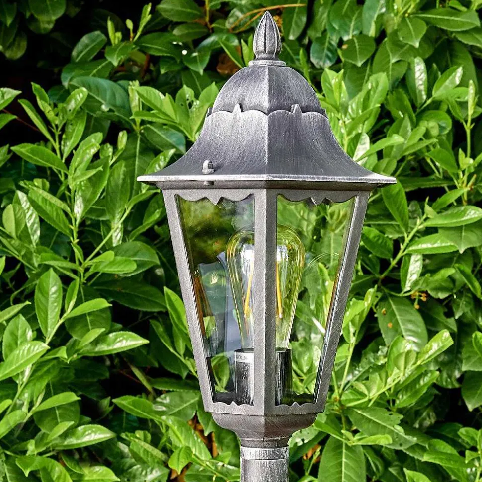 Lampadaire Exterieur Lignac Noir, Argente, 1 Lumiere