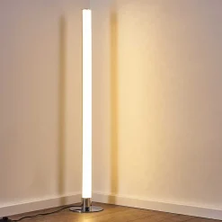 Lampadaire Flaut Led Chrome, 1 Lumiere, Telecommandes, Changeur De Couleurs