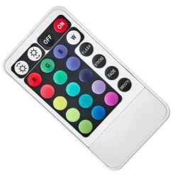 Lampadaire Flaut Led Chrome, 1 Lumiere, Telecommandes, Changeur De Couleurs