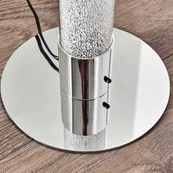 Lampadaire Flaut Led Chrome, 1 Lumiere, Telecommandes, Changeur De Couleurs