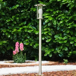 Lampadaire Fukuoka Acier Inoxydable, Transparent, 1 Lumiere