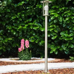 Lampadaire Fukuoka Acier Inoxydable, Transparent, 1 Lumiere