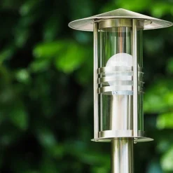Lampadaire Fukuoka Acier Inoxydable, Transparent, 1 Lumiere