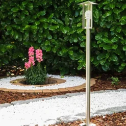 Lampadaire Fukuoka Acier Inoxydable, Transparent, 1 Lumiere