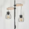 Lampadaire Gondo Bois Clair, Noir, 2 Lumieres