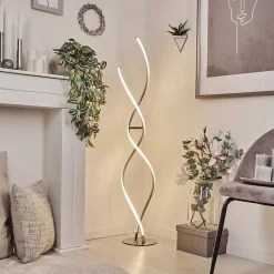 Lampadaire Henrichemont Led Chrome, Nickel Mat, 1 Lumiere