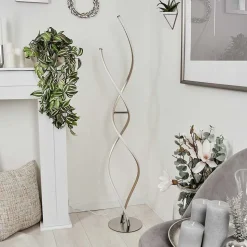 Lampadaire Henrichemont Led Chrome, Nickel Mat, 1 Lumiere