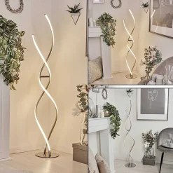 Lampadaire Henrichemont Led Chrome, Nickel Mat, 1 Lumiere