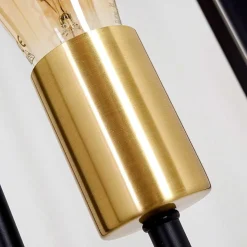 Lampadaire Ibusuki Or, Laiton, Noir, 3 Lumieres