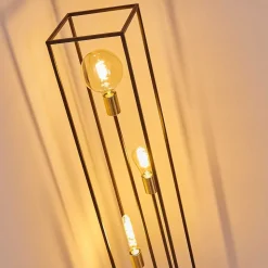 Lampadaire Ibusuki Or, Laiton, Noir, 3 Lumieres