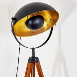 Lampadaire Jupiter Brun, Bois Fonce, Noir, 1 Lumiere